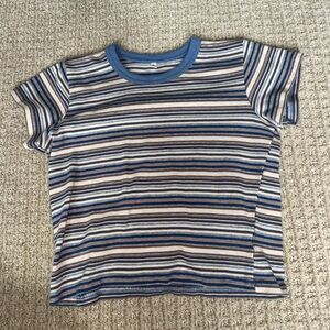 Striped Brandy Melville crop top-Blue and Brown